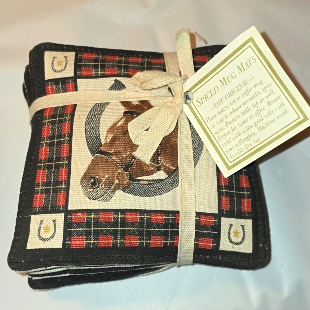 Spiced Mug Mats With Horse Head 4 Pc